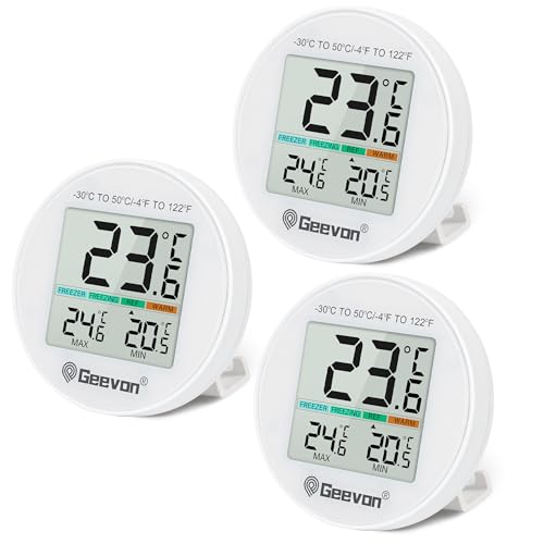Thermomètre pour réfrigérateur anti rupture du froid alerte max min Geevon 3x