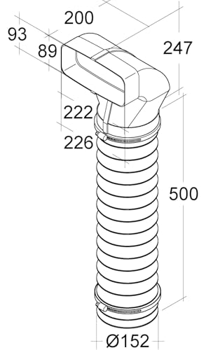 Système de déviation Vogt OptimAIRo 150 plat blanc en plastique 222 x 89 mm