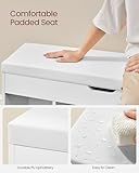 VASAGLE Shoe Bench with Cushion, Storage Bench with Padded Seat, 3 Compartments, Hidden Storage, Shelves, Living Room Lounge Hallway Bedroom, Load Capacity 150 kg, White LHS130W14 - Image 6