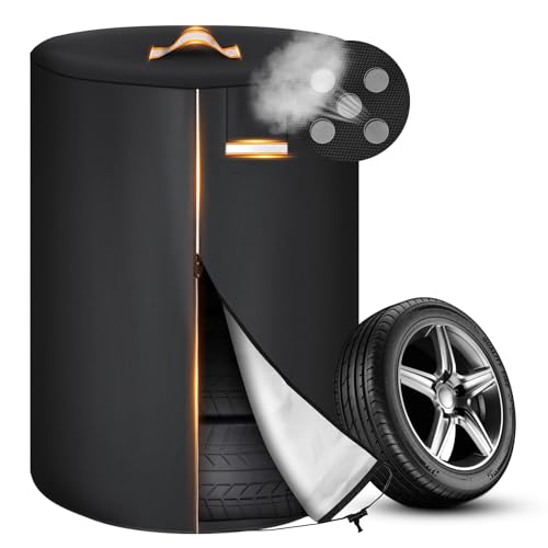 Tire Cover for Storage 420D Waterproof Tire Storage Bag with Reflective Stripe Waterproof Zipper Reflective Handles Air Vent Universal Tire Covers Fit 30 Inch Tires in Diameter