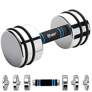 Northdeer Steel Dumbbells Ultracompact Adjustable 2.5kg 5kg 7.5kg 10kg 15kg 25kg Chrome Dumbbell with Foam Handles Home Gym Workout (Choice of Size)