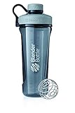 BlenderBottle Radian Tritan Trinkflasche mit BlenderBall, geeignet als Eiweiß Shaker, Protein Shaker, Wasserflasche, BPA frei, skaliert bis 700 ml, Fassungsvermögen 940 ml, grau