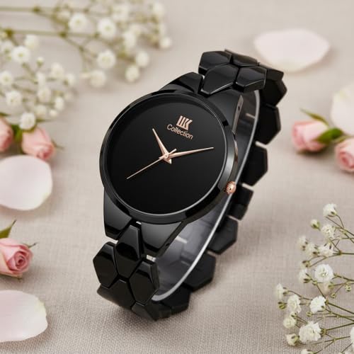 Image of IIK COLLECTION Watch for Women Round Dial |Analogue Quartz Movemnet Ladies Watch|Long Battery Life|Stainless Steel Adjustable Bracelet Chain Strap|Fancy Clasp Safety Watch for Woman