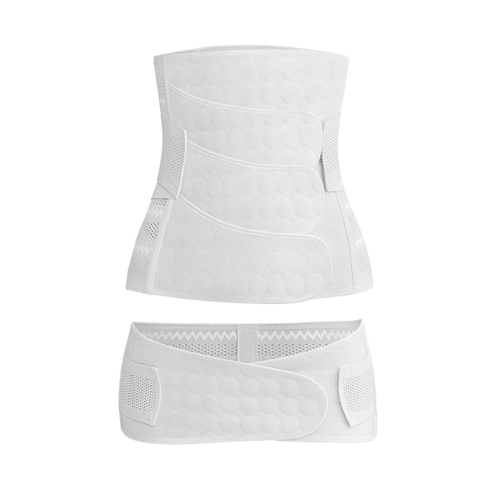 Cintura postpartum 2 in 1 da donna dopo la nascita, supporto per la pancia, cintura per il recupero della pancia, cintura per il recupero della pancia, cintura per la schiena (bianco, XL)
