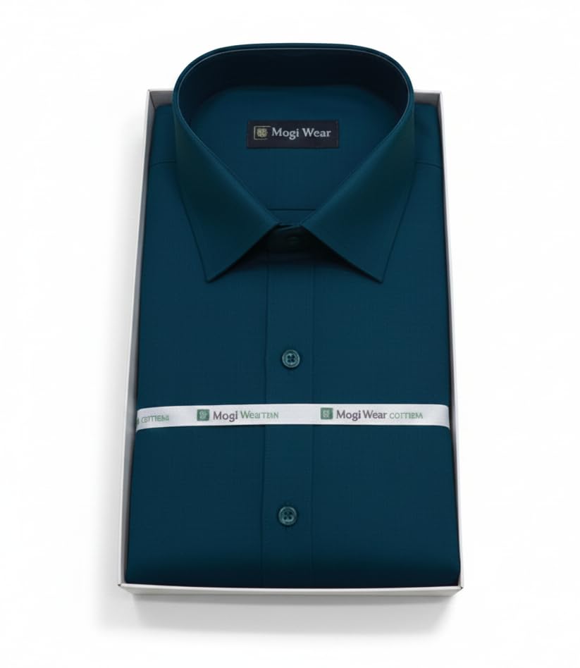 Premium Men’s Pure Cotton Plain Formal Shirt | Ramar Green & Greenish Blue Full Sleeve Shirt | Stylish Slim Fit Office Wear Shirts for Men-picture-50