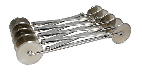 DE BUYER4781.01 Bicycle Roll Round Expandable Dual Stainless Steel Double Blades – 5 Nations and Fluted Diameter 5.5 cm