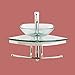 Renovators Supply Talula Corner Glass Wall Mount Vessel Sink 25 Inches Clear Tempered Glass Square Wall Hung Vessel Sink with Chrome Faucet, Pop Up Drain and Towel Bar