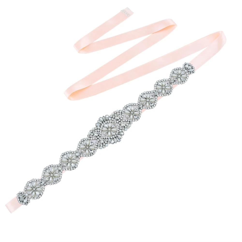 Cinturones de novia para mujer, joyería de diamantes de imitación plateados, perlas, fiesta, formal, cinturón de vestir, accesorios