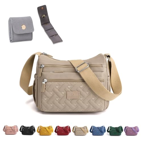Nylon Shoulder Messenger Bag, 2025 New Multi Pocket Crossbody Bag Lightweight Multiple Compartments School Bag