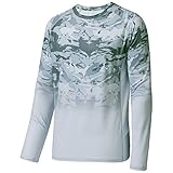 BASSDASH Men’s UPF 50+ Camo Fishing Shirt Quick Dry Long Sleeve Kayaking Hiking T-Shirts