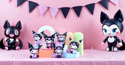 Image of Gifts- Hello Kitty Kuromi Action Figure Toys for Car Dashboard, Study Table, Office Desk Decoration - Gift for Fans and Collectors | 6 pcs