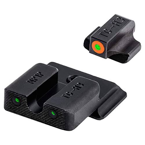 TruGlo TG-TG231MP1C Tritium Pro Glow in the Dark Night/Day Handgun Gun Sight w/ Orange Ring, Compatible w/ Smith &Wesson M&P Pistols, Black