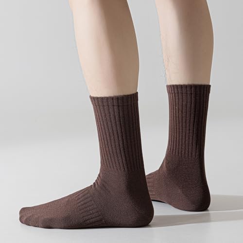 MAGIARTE Mens Athletic Cotton Crew Socks (no cushion) Moisture Wicking Breathable Sports and Casual Socks for Men 5 PACK4