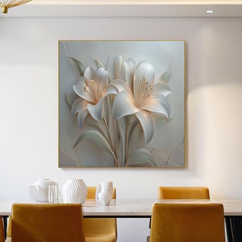 Póster de lirio en lienzo de 80x120cm para decoración de pared de salón moderno 5