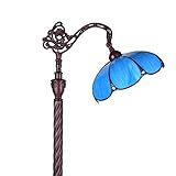  Lampada da terra vintage, lampada da lettura in stile Tiffany, Lampada da Pavimento a 1 luce in vetro colorato, Lampada a piantana antiche per da letto soggiorno,10