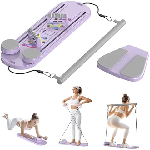 AddWin Pilates Board, Multifunctional Abdominal Board, Ab Core Trainer, Ab Trainer Machine, Ab Board, Exercise Board, Abs Workout Equipment, Core Workout Equipment (Purple) Cover