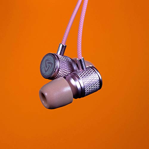 Ludos Ultra Wired Earbuds In-Ear Headphones, 5 Years Warranty, Earphones With Microphone, Noise Isolating Ear Buds, Memory Foam For Iphone, Samsung, School Students, Kids, Women, Small Ears - Pink #TOP2