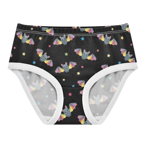 Joisal Cute Cartoon Bats Rainbow Wings Cute Panties Girl Toddler Girls Underwear Cotton Funny Briefs Underpants 2t