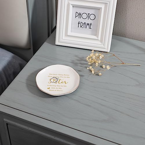 HOME SMILE Maid of Honor Gifts From Bride Ring Dish-The Only Better Thing Than - view 4