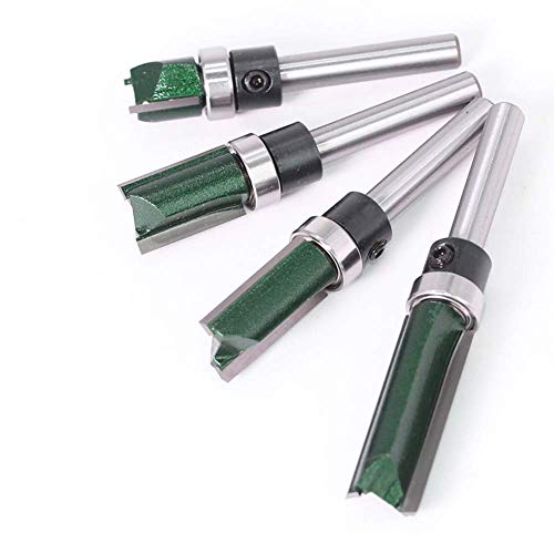 image for Yakamoz Industrial Grade 4Pcs 1/4 Inch Shank Flush Trim Router Bit Set