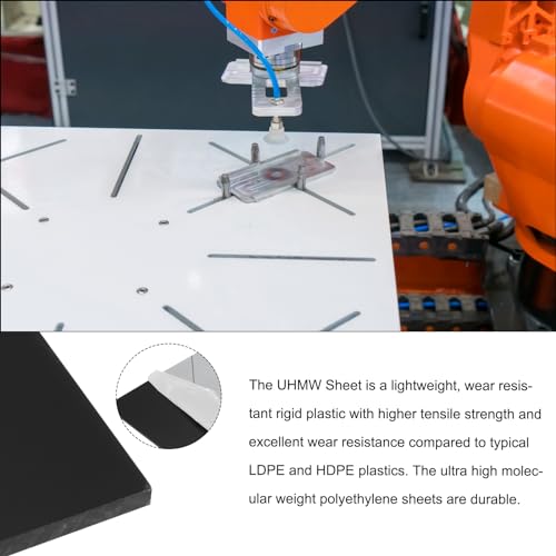 Image of 8 x 8 Inch UHMW Polyethylene Sheets, 5 /32 Inch Thick Ultra High Molecular Weight Black Plastic Sheet [for Home, Industrial]