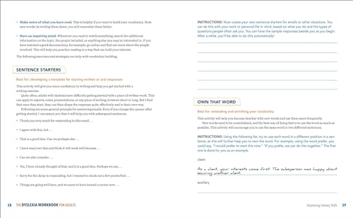 The Dyslexia Workbook for Adults: Practical Tools to Improve Executive Functioning, Boost Literacy S