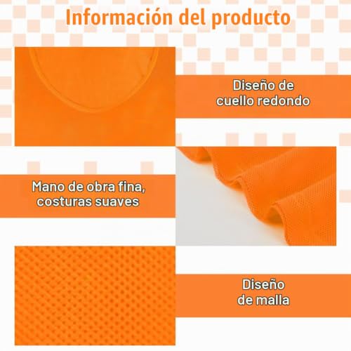 AUYAO Petos Futbol, Niños Adultos, Chaleco Malla Transpirable - Imagen 4