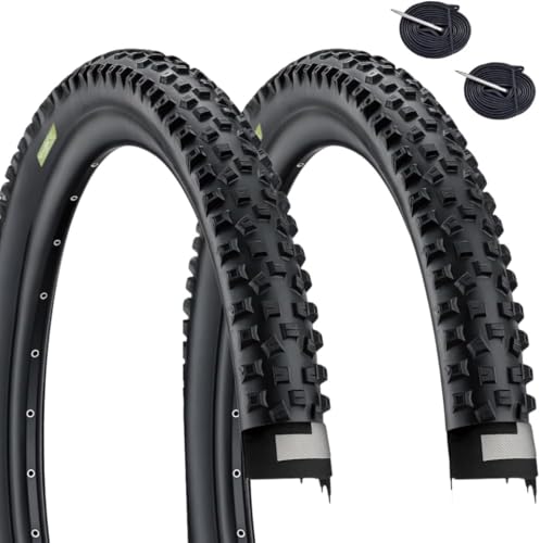 2 neumáticos de 29 x 2,25 (57-622) + cámaras de Aire para Bicicleta de montaña de 29 Pulgadas con protección antipinchazos, Ideal para rutas Todoterreno