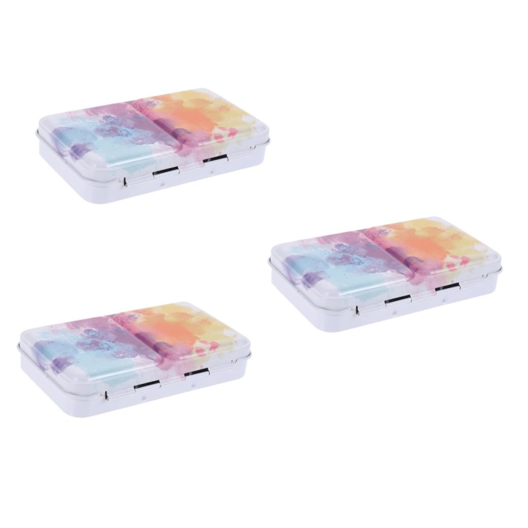 EXCEART 3juegos Caja De Mezcla De Pintura DIY Estuche De Pigmentos De Inoxidable Paleta De Mezcla para Acuarelas y Acrílicos Compartimentos para Artistas y Estudiantes