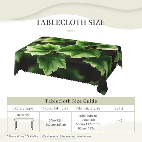 Nappe rectangulaire en tissu imprimé lierre facile à laver pour dîner - 7