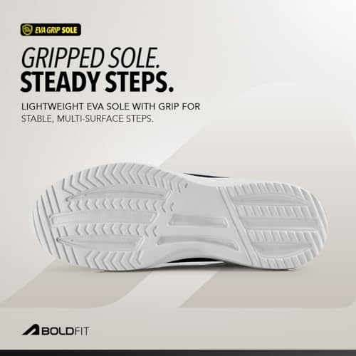 Image of Boldfit Mens Walking Shoes, Breathable Knit Slip-On Casual Shoes with Memory Foam Insole, Thick Eva Outsole & Padded Heel Support, Lightweight, Sock-Like Fit for All-Day Comfort
