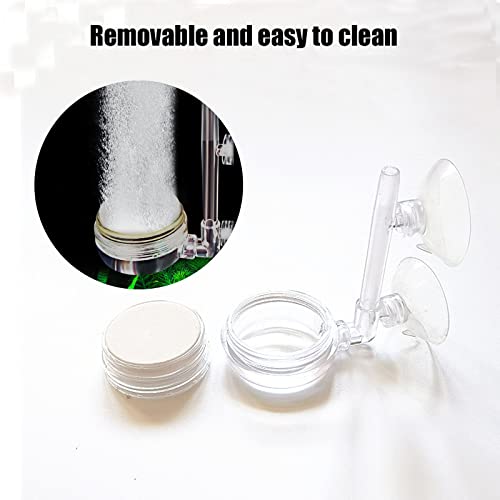 2 Pcs Aquarium Air Stone Disc, Air Stone for Aquarium Diffuser Aquarium Air Stone Fish Tank with Control Valve, Nano Bubble Stone Kit for Fish Tank and Hydroponic