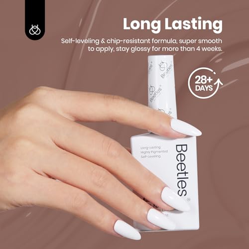 Image of Beetles Fall Gel Polish Set - 6 Colors 15ml Full Size Hema-Free Brown Burgundy Black White Red Nude Soft Classics Polish Soak Off Uv Led Lamp Nail Art Salon Colorful Bottle Manicure