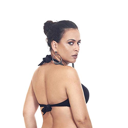 Top de biquini plus size tamanhos grandes (Preto, 52)