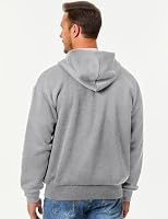 JMIERR Hoodie Herren Fleece Baumwolle Einfarbig Sweatjacke Warm,Hellgrau 3XL – Ansicht 2