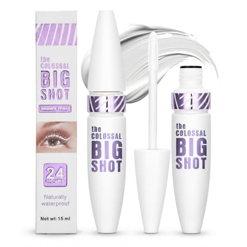 Image of White Mascara Lash Primer, Waterproof Lengthening Primer Mascara, Volumizing Fibre Coating for Long Thick Clump-Free Lashes, Eyelash Primer Makeup for Party & Festival Makeup Looks