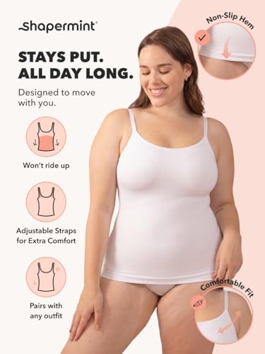 Image of SHAPERMINT Womens Tops - Scoop Neck Cami Body Shaper for Women, Shapewear Tummy Control, Camisole Tank Tops for Women
