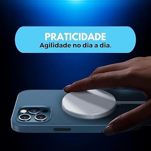 Kit Carregador Magnético Indução + Fonte USBC 30W Compatível iPhone XR 11 12 13 14 15 Pro Max Plus