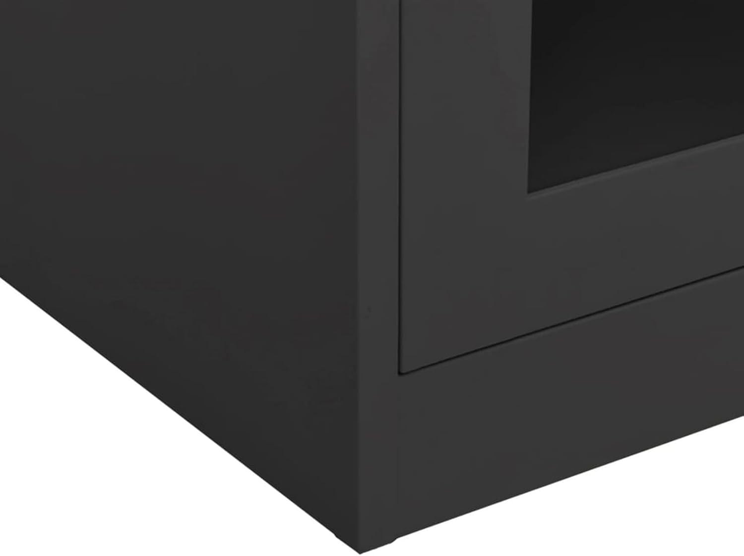 Gecheer Office Cabinet with Drawers, Lockable Steel Storage Organizer, 35.4x15.7x27.6 Inches, Adjustable Shelves, Glass Doors, for Office and Workspace