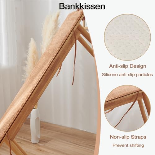 Coussin antidérapant lavable grand format camel pour assise longue - 5