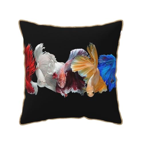 Housse de coussin en velours imprimé poisson de qualité durable