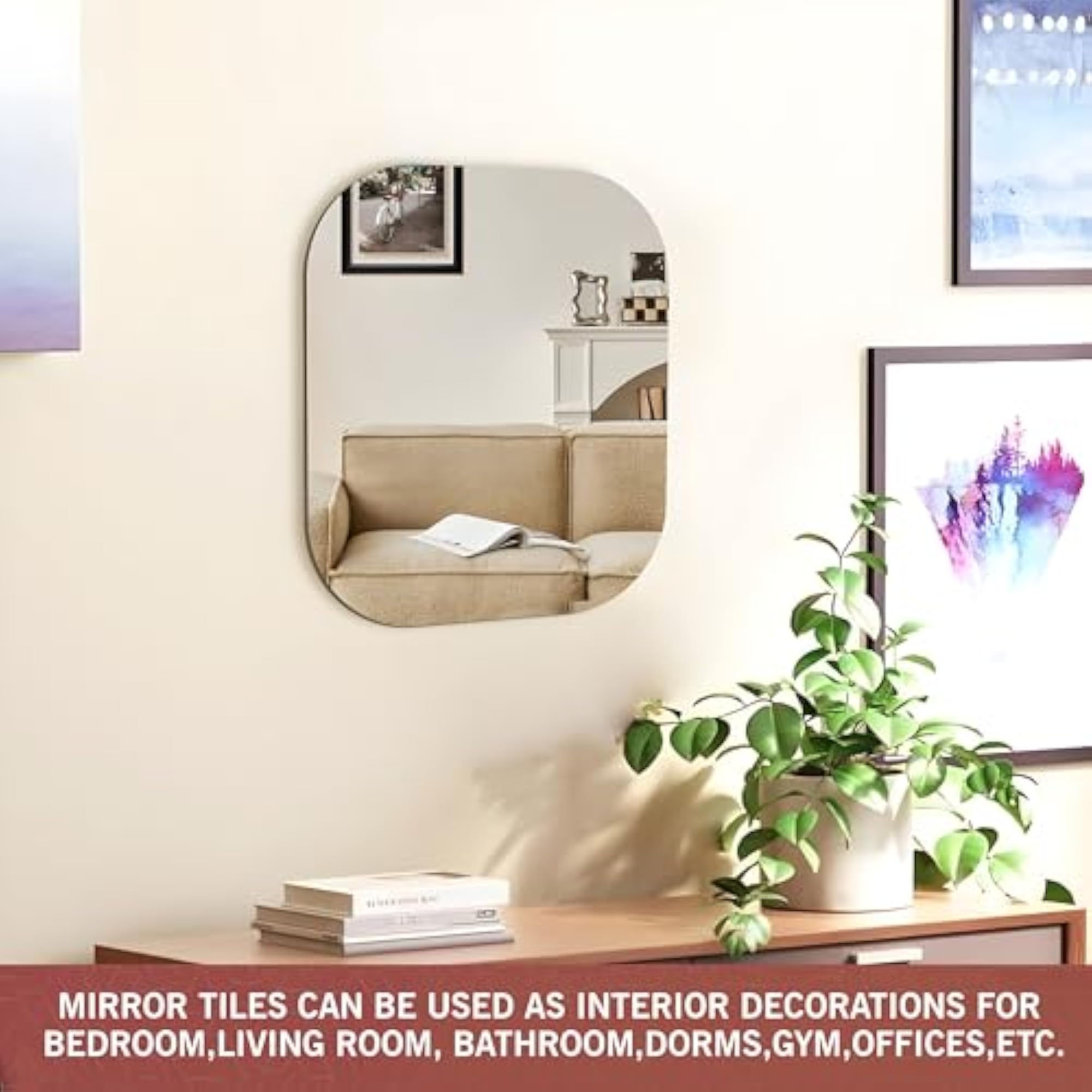 Frameless Decorative Mirror for Bathroom Wall