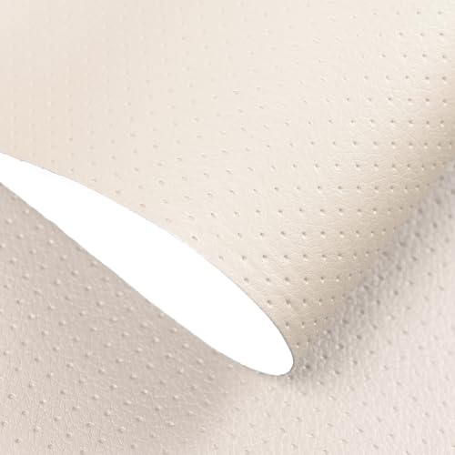 JuCheng Breathable Perforated Self-Adhesive Leather Repair Patch for Furniture, Couches, Car Seats, Office Chairs Faux Leather & Vinyl Repair Kit (Beige, 17x79inch)