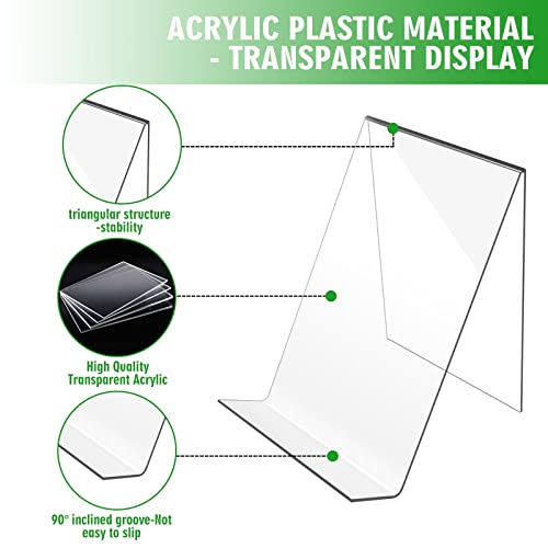 trophable 12PACK Acrylic Book Stand, 4x5 Inch Clear Book Display Easel Clear Acrylic Holder for Displaying Picture，Notebooks,Music Sheets Artworks,CDs by trophable - Image 3