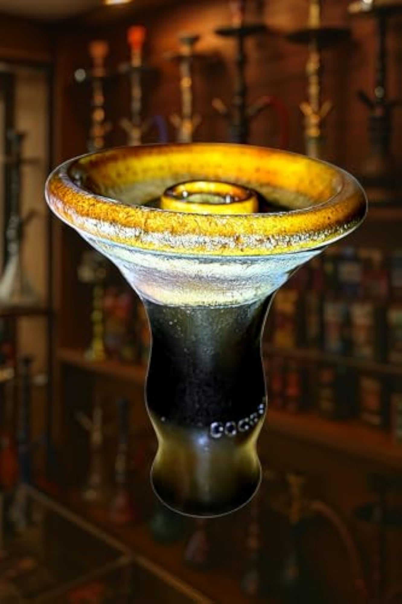 Ceramic Hookah Bowl, Multi-Coloured Glazed Chillum for Shisha