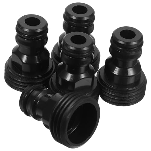 Mobestech Adaptador de Grifo Negro para Manguera, Conexión Rápida de Entrada de Agua, Kit de Reparación 5 Piezas, Accesorio Resistente para Lavadoras y Lavavajillas, Manguera Adaptadora