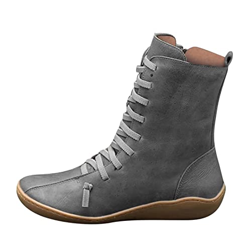 2026 Botines Mujer Retro Bodegas Botas para mujer Botas ocasionales para mujer Botas de mujer Botas de mujer Botas de mujer, gris, 42 EU