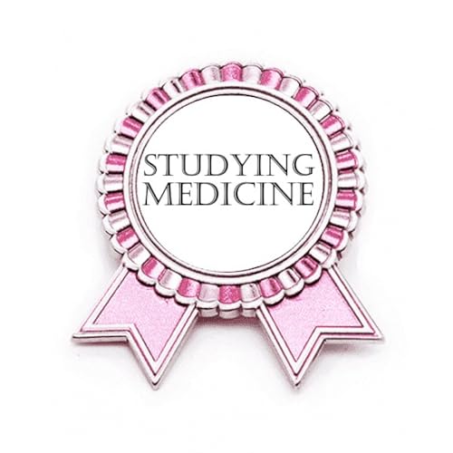 Broche étudiant la médecine rose, l'accessoire en métal M pour ne plus perdre son badge