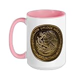 Mexican Peso Centavo Coin Gift Mexicano Mexico Ceramic Mug, Pink/White, 15oz
