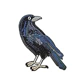 Cute-Patch 4'' Black Crow Raven Bird Viking Embroidered Iron-On Patch